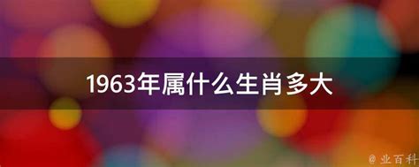 1963属相|1963年属什么生肖